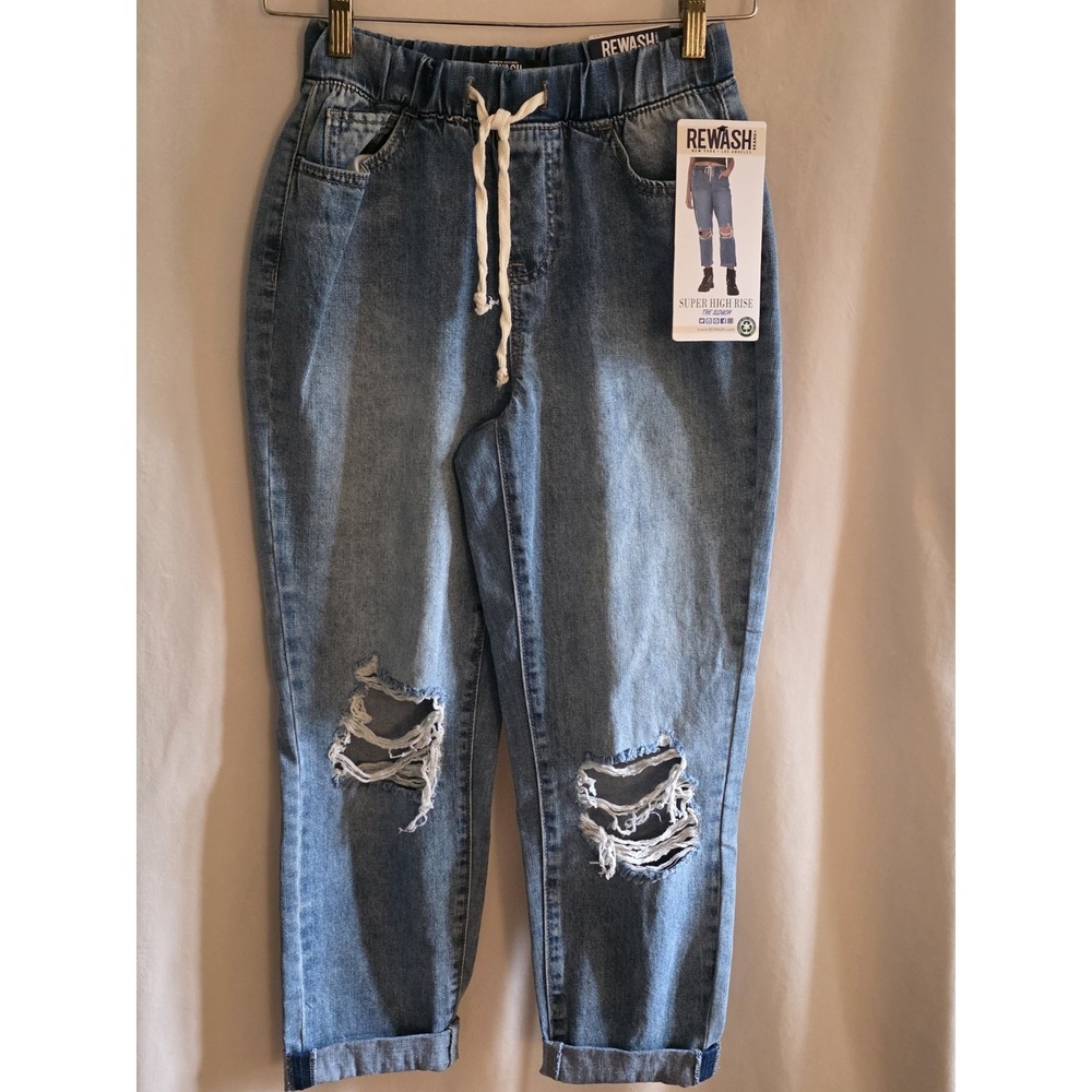 New With Tags-Rewash Distressed Jean-slouch vintage reunion-High Rise XS